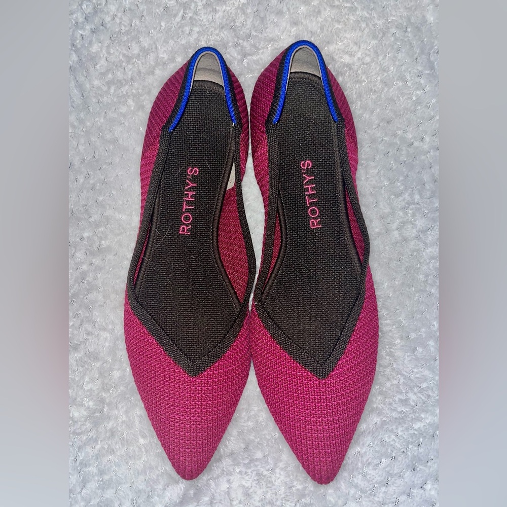 ROTHYS Magenta The Point Flats sz 8.5 - Picture 3 of 9